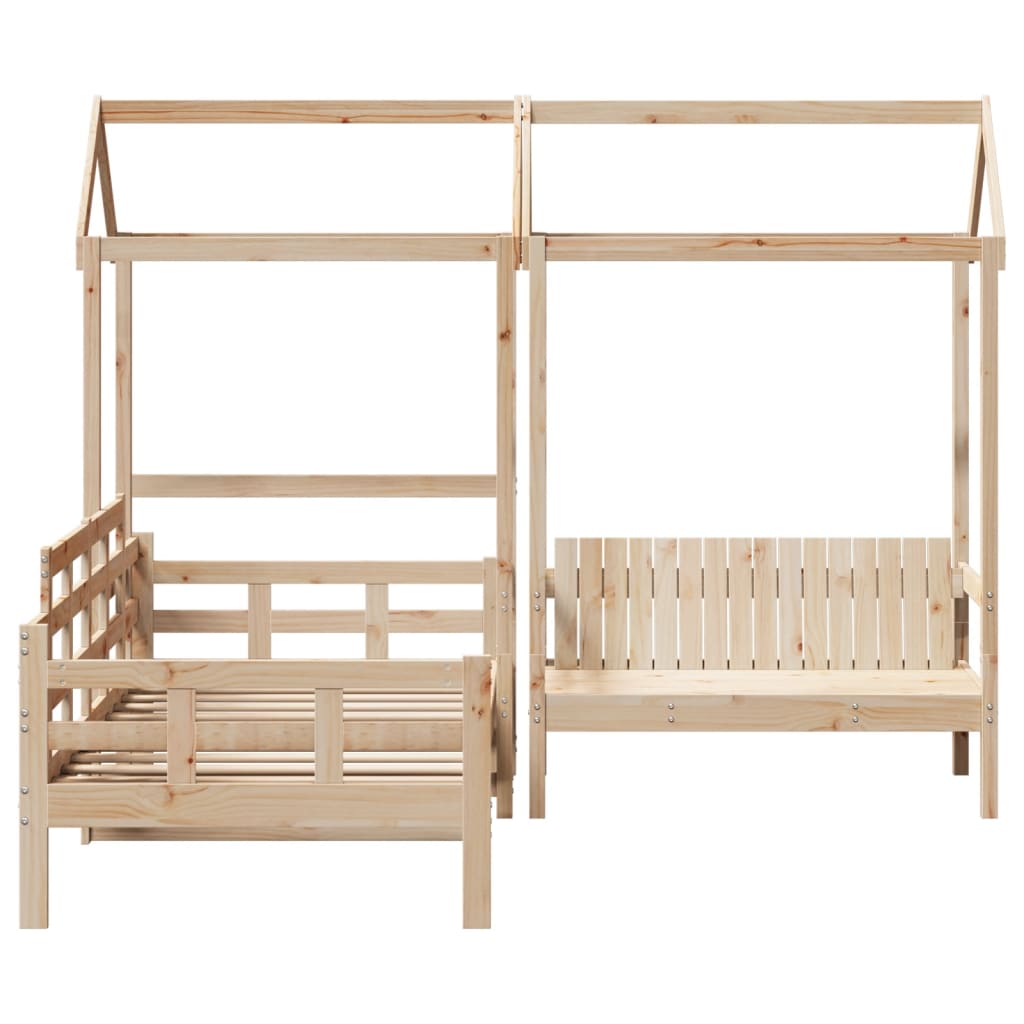 Daybed and bench set with roof without mattress