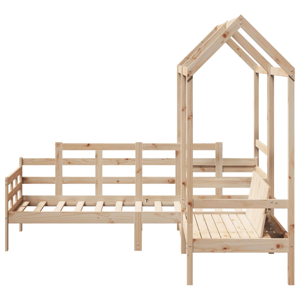 Daybed and bench set with roof without mattress