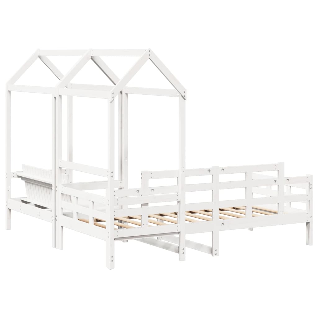 Daybed and bench set and roof without mattress white