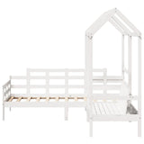 Daybed and bench set with roof without mattress white