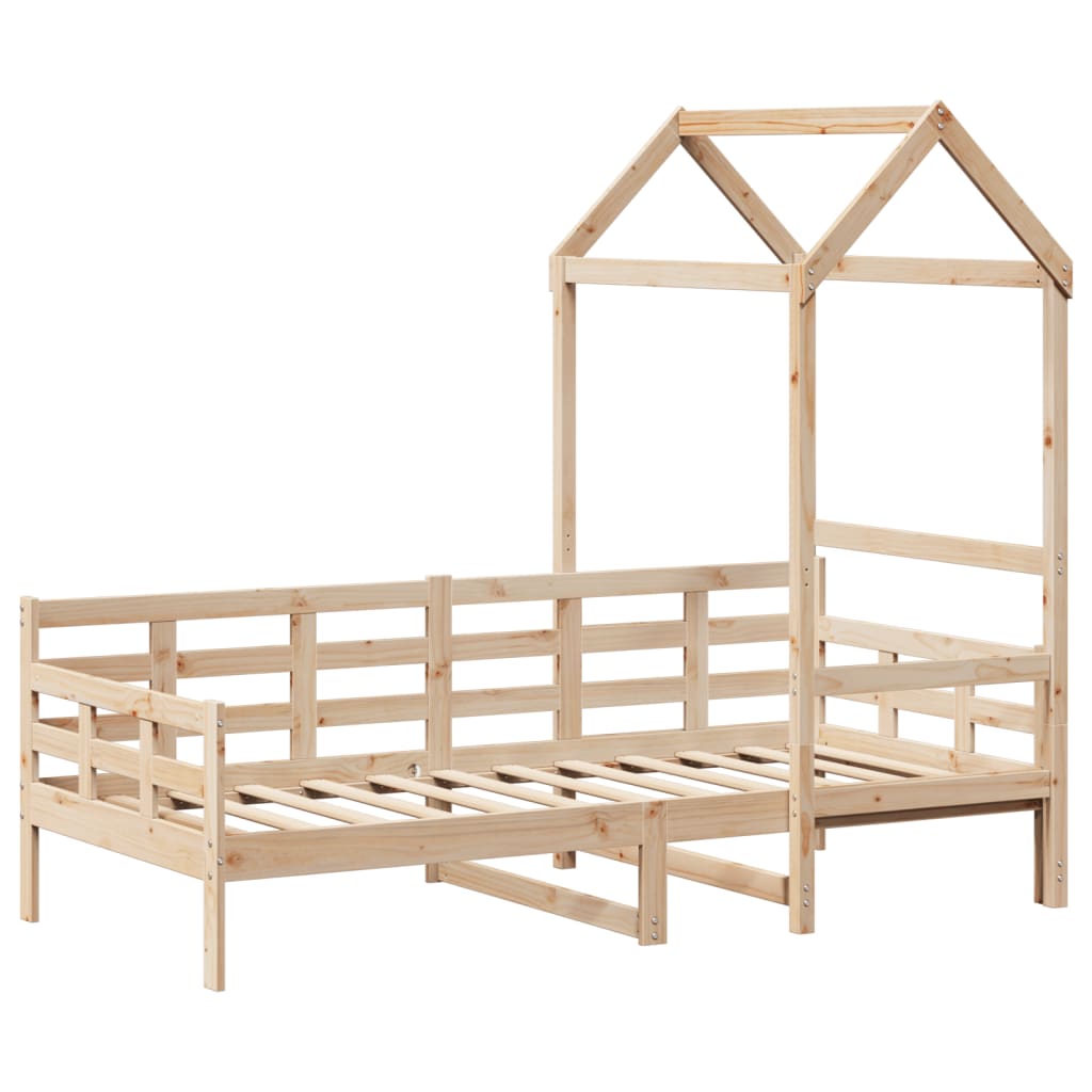 Lit de jour avec toit sans matelas 90x200 cm bois massif