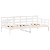 Lit de jour avec toit sans matelas blanc 90x200 cm bois massif