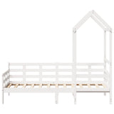 Day bed with roof without mattress white 80x200 cm solid wood