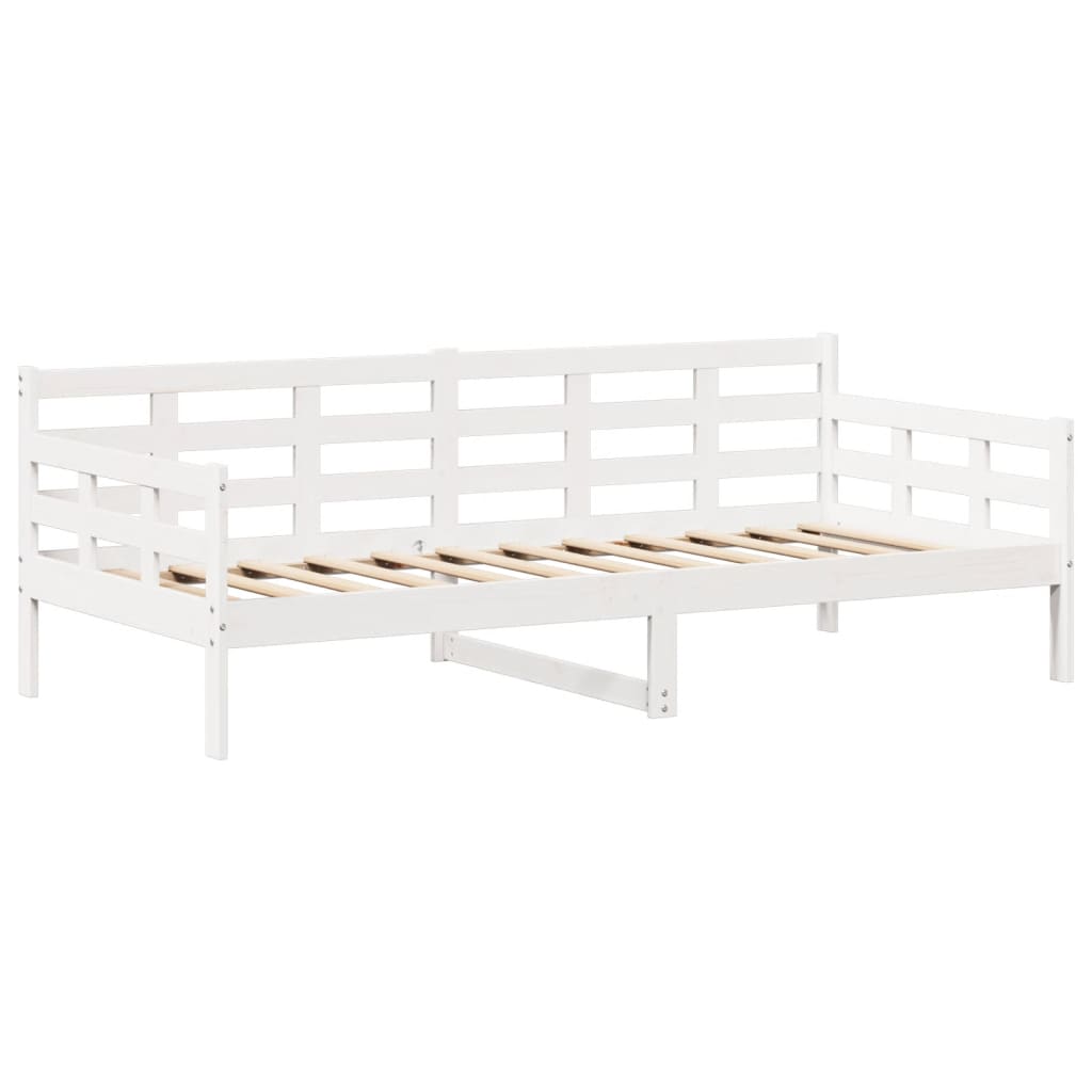 Day bed with roof without mattress white 80x200 cm solid wood