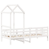 Day bed with roof without mattress white 80x200 cm solid wood