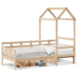 Day bed with roof without mattress 90x190 cm solid wood