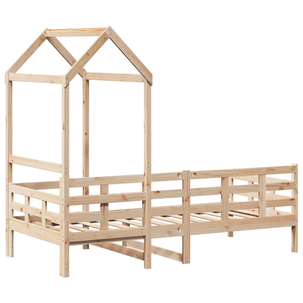 Day bed with roof without mattress 90x190 cm solid wood