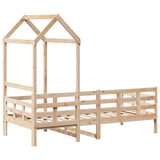 Lit de jour avec toit sans matelas 90x190 cm bois massif