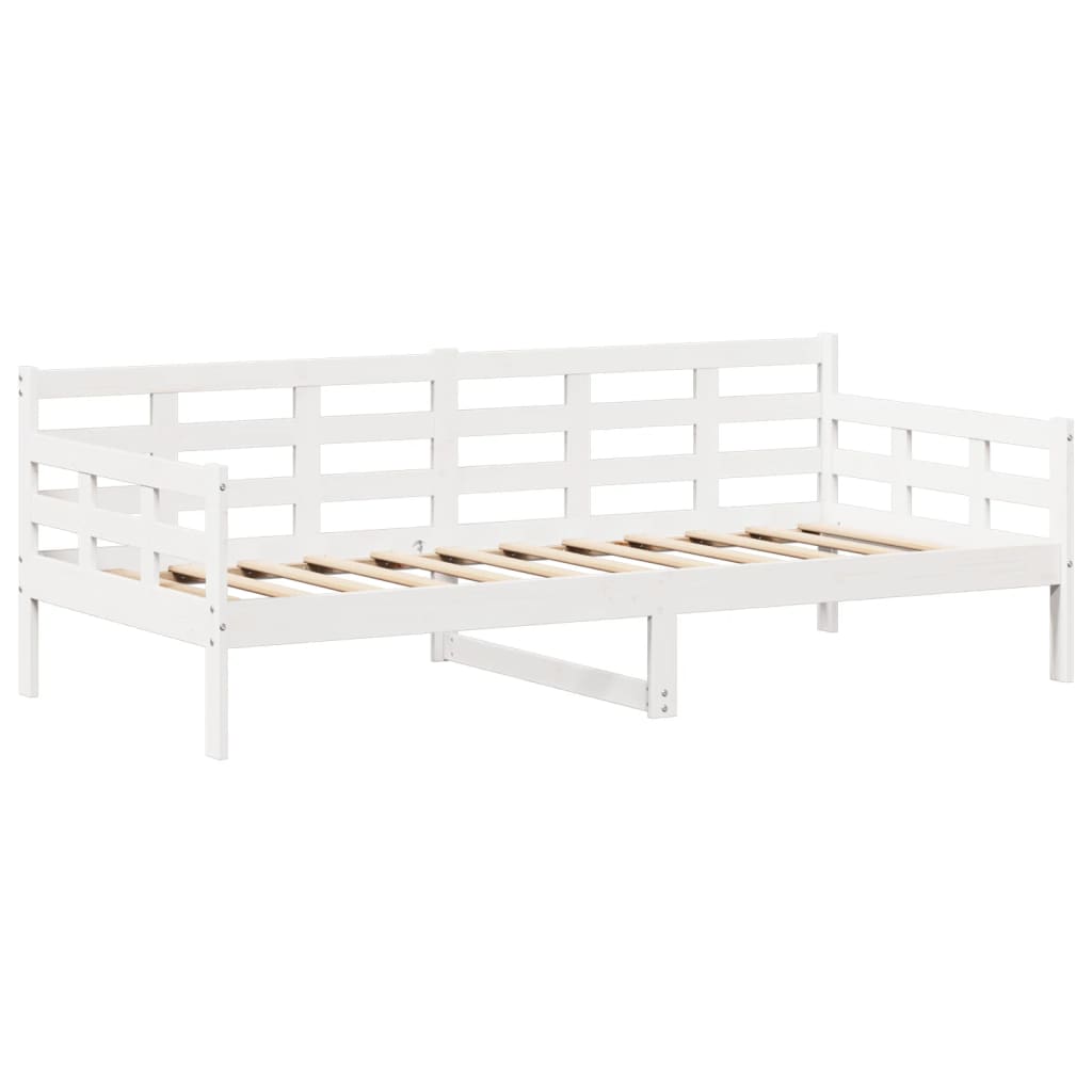 Lit de jour avec toit sans matelas blanc 90x190 cm bois massif