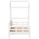 Lit de jour avec toit sans matelas blanc 90x190 cm bois massif