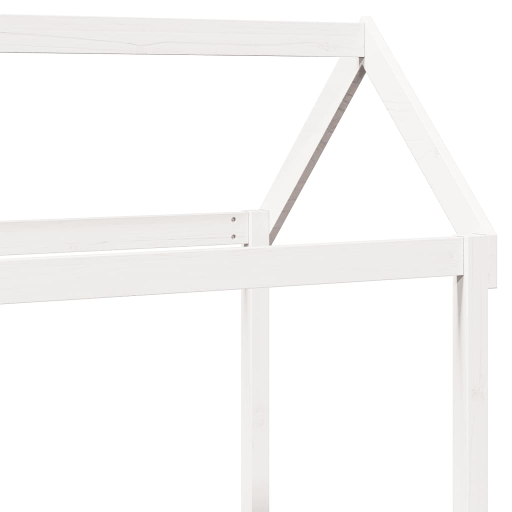 Lit de jour avec toit sans matelas blanc 90x190 cm bois massif