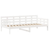 Daybed and bench set with roof without mattress white