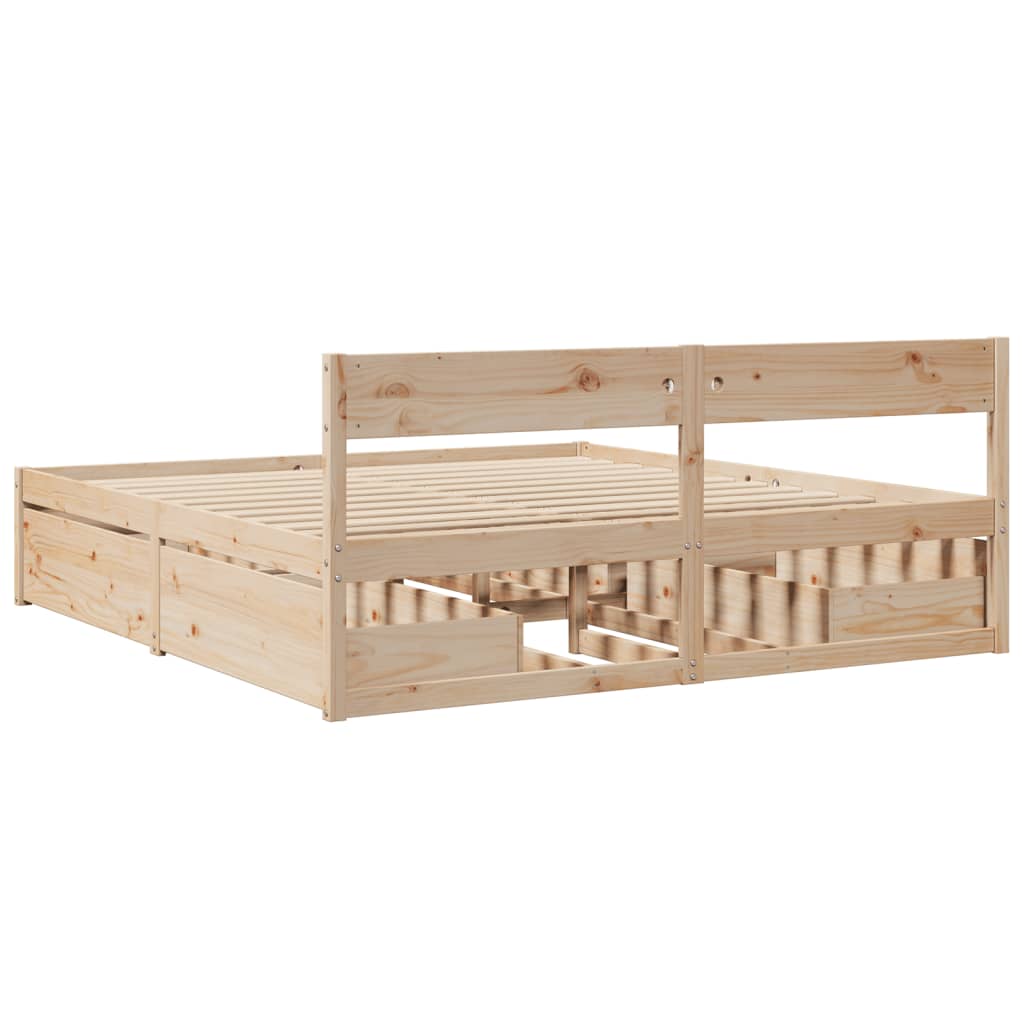 Cadre de lit sans matelas 200x200 cm bois massif de pin