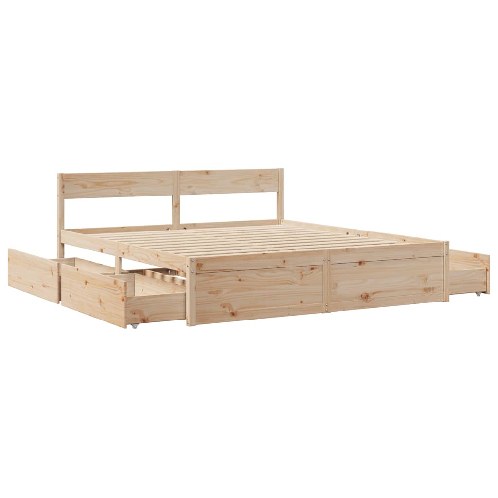 Cadre de lit sans matelas 200x200 cm bois massif de pin