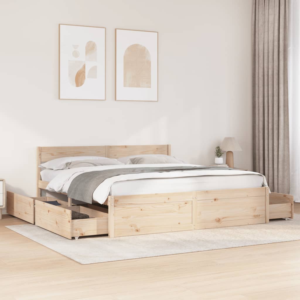 Cadre de lit sans matelas 200x200 cm bois massif de pin