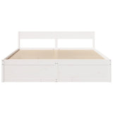 Cadre de lit sans matelas blanc 200x200 cm bois massif de pin