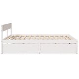 Cadre de lit sans matelas blanc 200x200 cm bois massif de pin