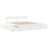 Bed frame without mattress white 200x200 cm solid pine wood