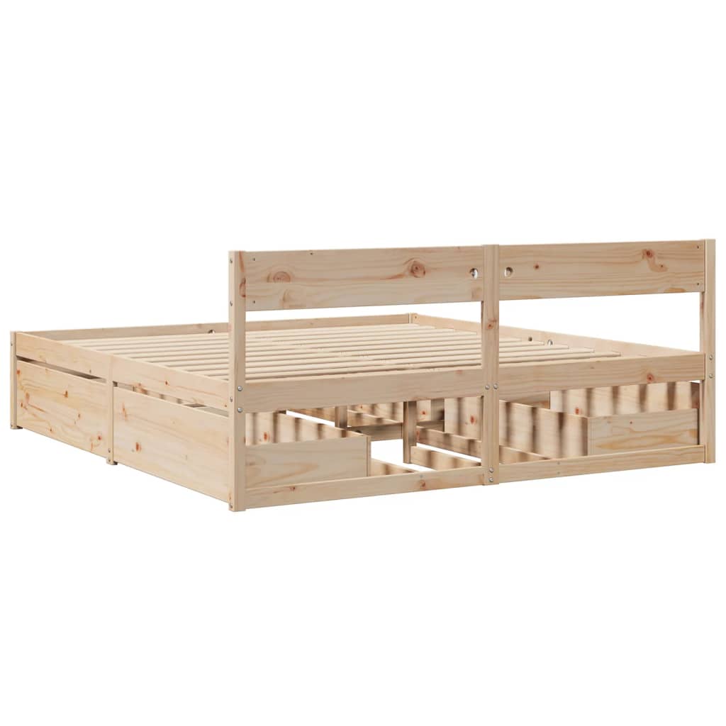 Bed frame without mattress 180x200 cm solid pine wood