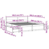 Bed frame without mattress 180x200 cm solid pine wood