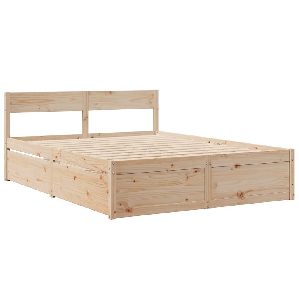 Bed frame without mattress 160x200 cm solid pine wood