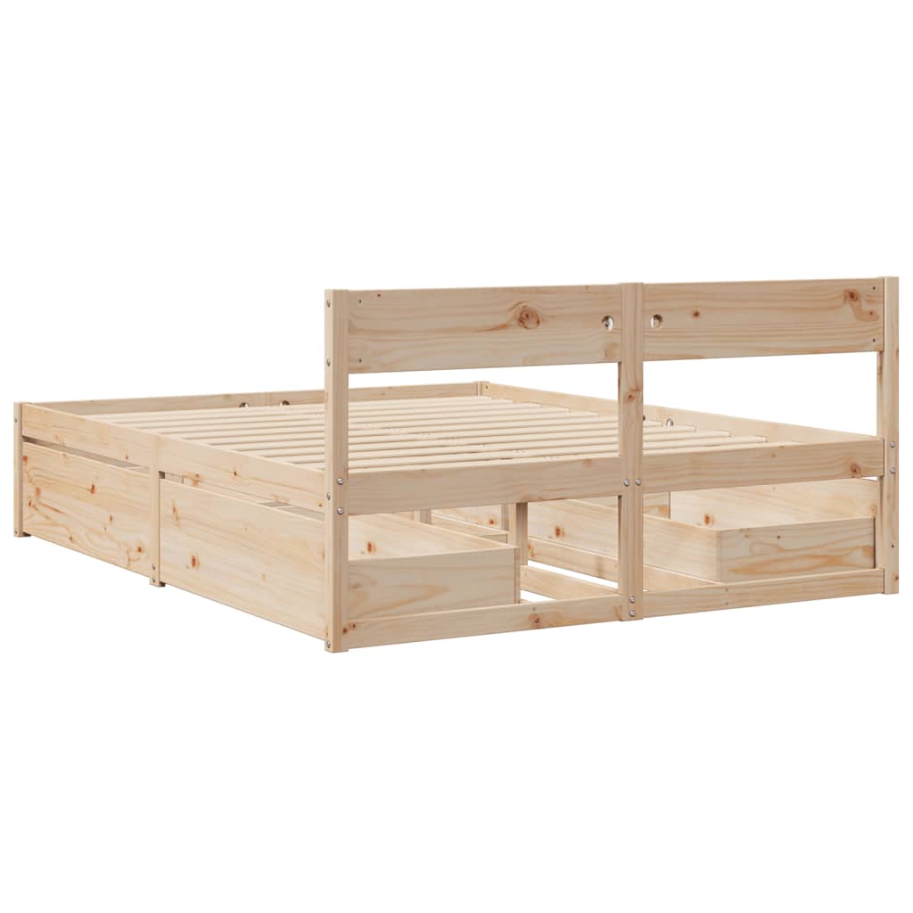 Bed frame without mattress 160x200 cm solid pine wood