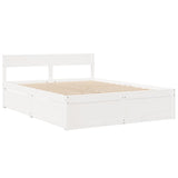 Cadre de lit sans matelas blanc 160x200 cm bois de pin massif