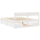 Cadre de lit sans matelas blanc 160x200 cm bois de pin massif