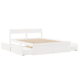 Cadre de lit sans matelas blanc 160x200 cm bois de pin massif