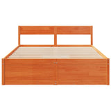 Cadre de lit sans matelas cire marron 160x200cm bois pin massif