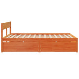 Cadre de lit sans matelas cire marron 160x200cm bois pin massif