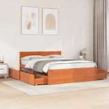 Cadre de lit sans matelas cire marron 160x200cm bois pin massif