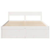 Cadre de lit sans matelas blanc 150x200 cm bois de pin massif