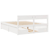 Cadre de lit sans matelas blanc 150x200 cm bois de pin massif