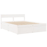 Cadre de lit sans matelas blanc 140x200 cm bois de pin massif