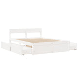 Cadre de lit sans matelas blanc 140x200 cm bois de pin massif