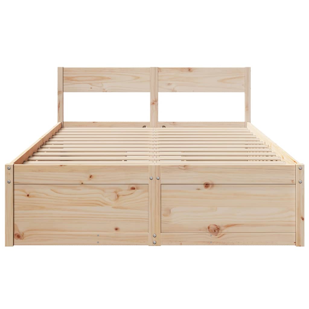 Bed frame without mattress 120x200 cm solid pine wood