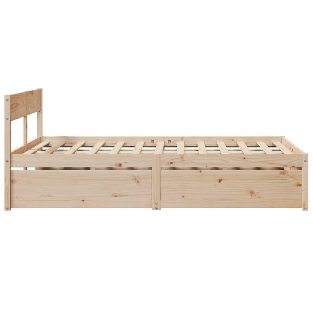 Bed frame without mattress 120x200 cm solid pine wood