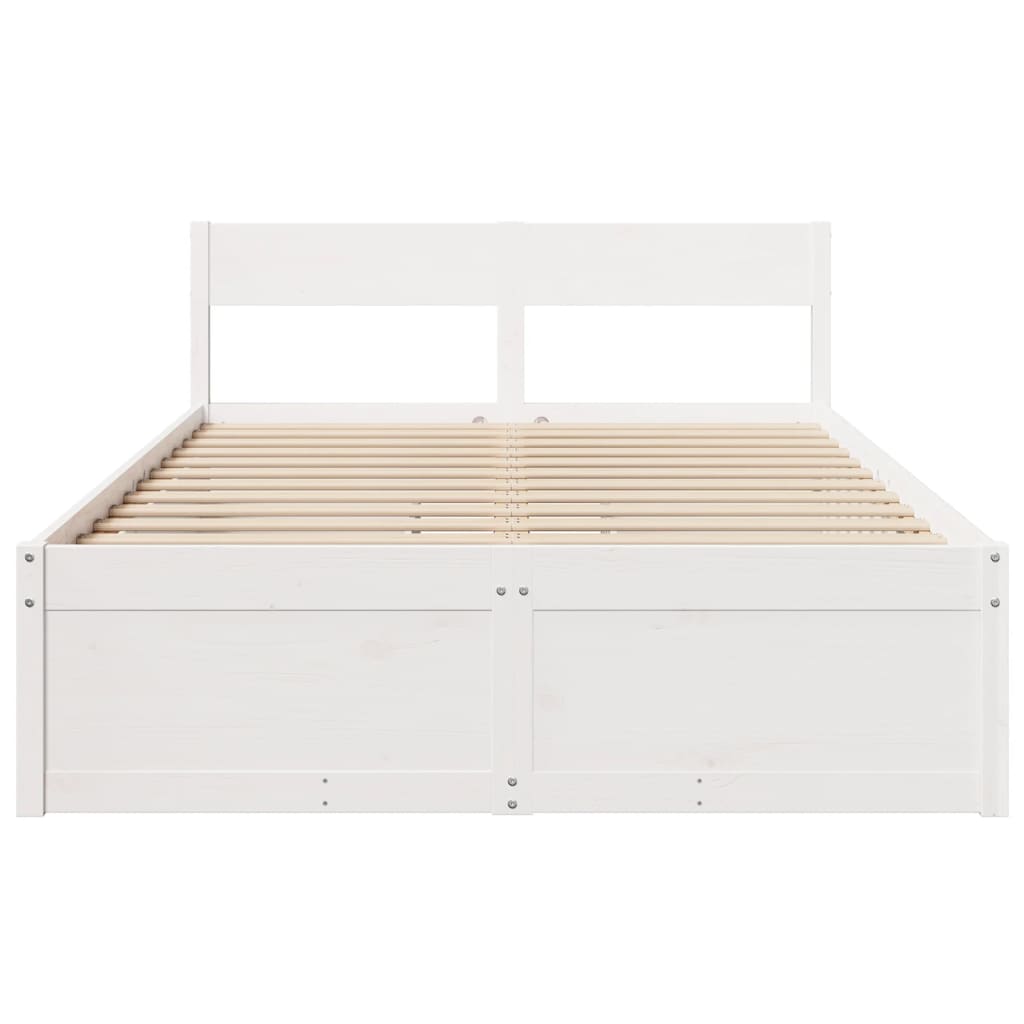 Cadre de lit sans matelas blanc 120x200 cm bois de pin massif