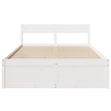 Bed frame without mattress white 120x200 cm solid pine wood