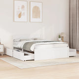 Bed frame without mattress white 120x200 cm solid pine wood