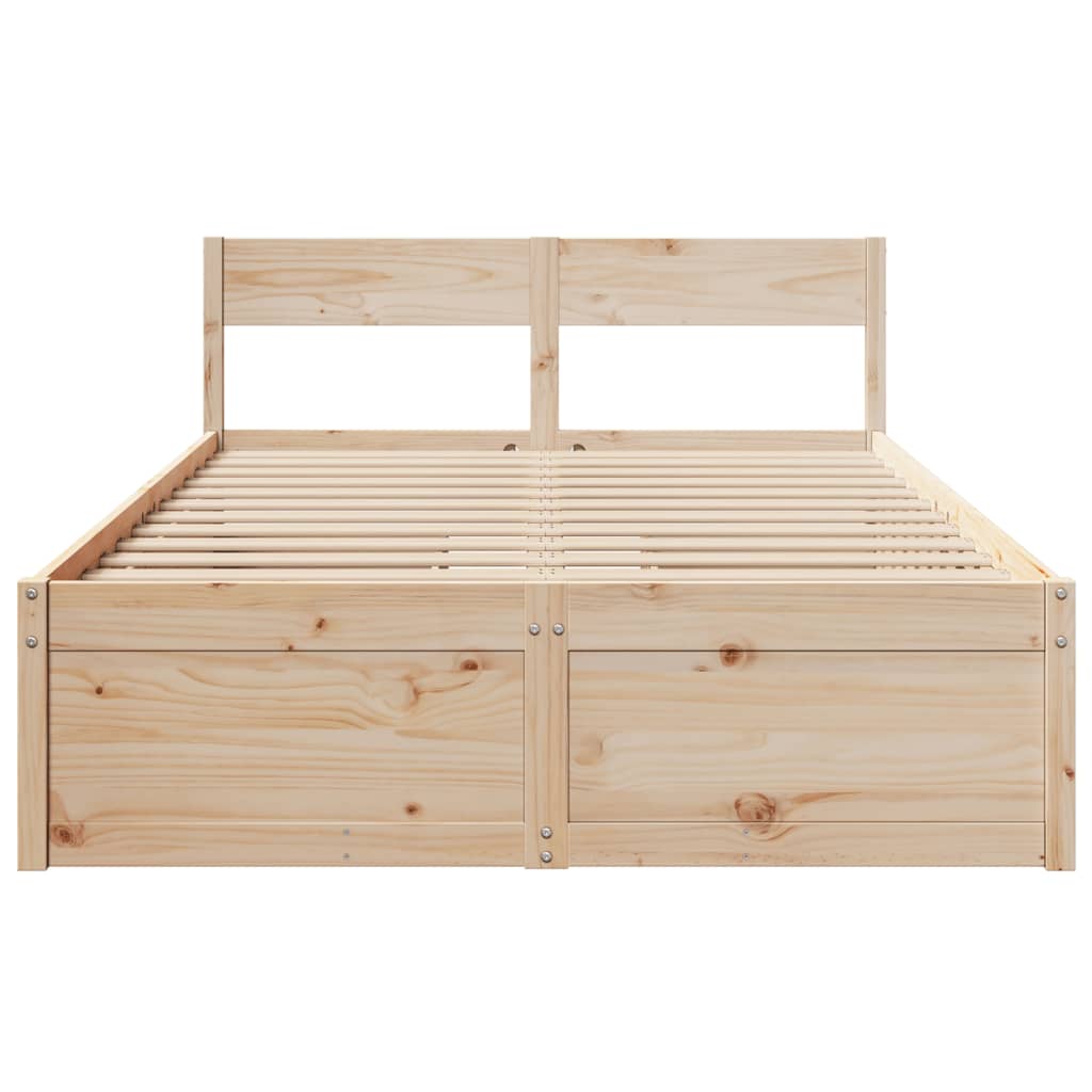 Cadre de lit sans matelas 140x190 cm bois de pin massif