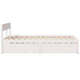 Cadre de lit sans matelas blanc 140x190 cm bois de pin massif