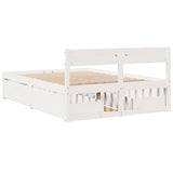 Cadre de lit sans matelas blanc 135x190 cm bois de pin massif