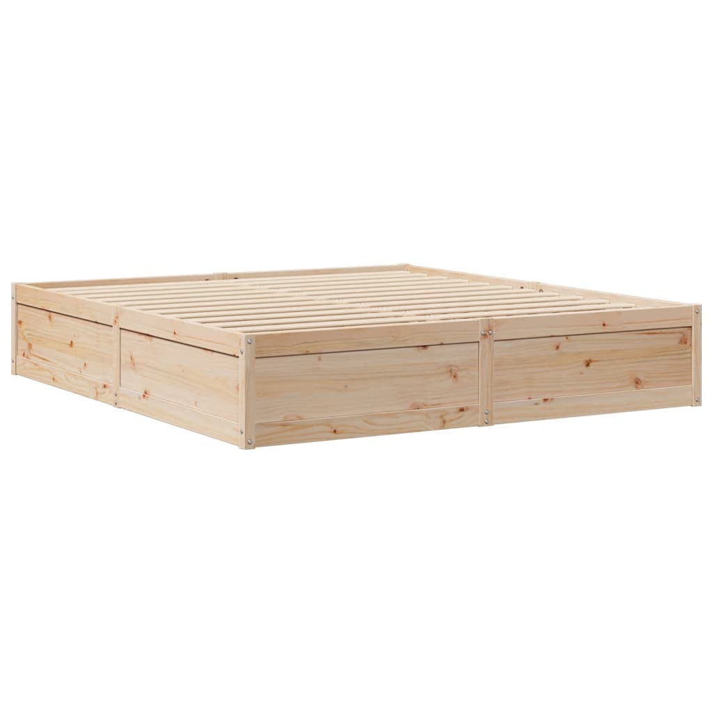 Cadre de lit sans matelas 200x200 cm bois massif de pin