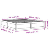 Cadre de lit sans matelas 200x200 cm bois massif de pin