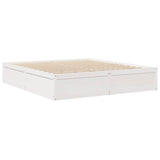 Cadre de lit sans matelas blanc 200x200 cm bois massif de pin