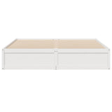 Cadre de lit sans matelas blanc 200x200 cm bois massif de pin