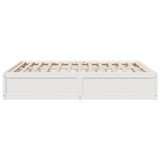 Cadre de lit sans matelas blanc 200x200 cm bois massif de pin