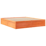 Cadre de lit sans matelas cire marron 200x200cm bois pin massif